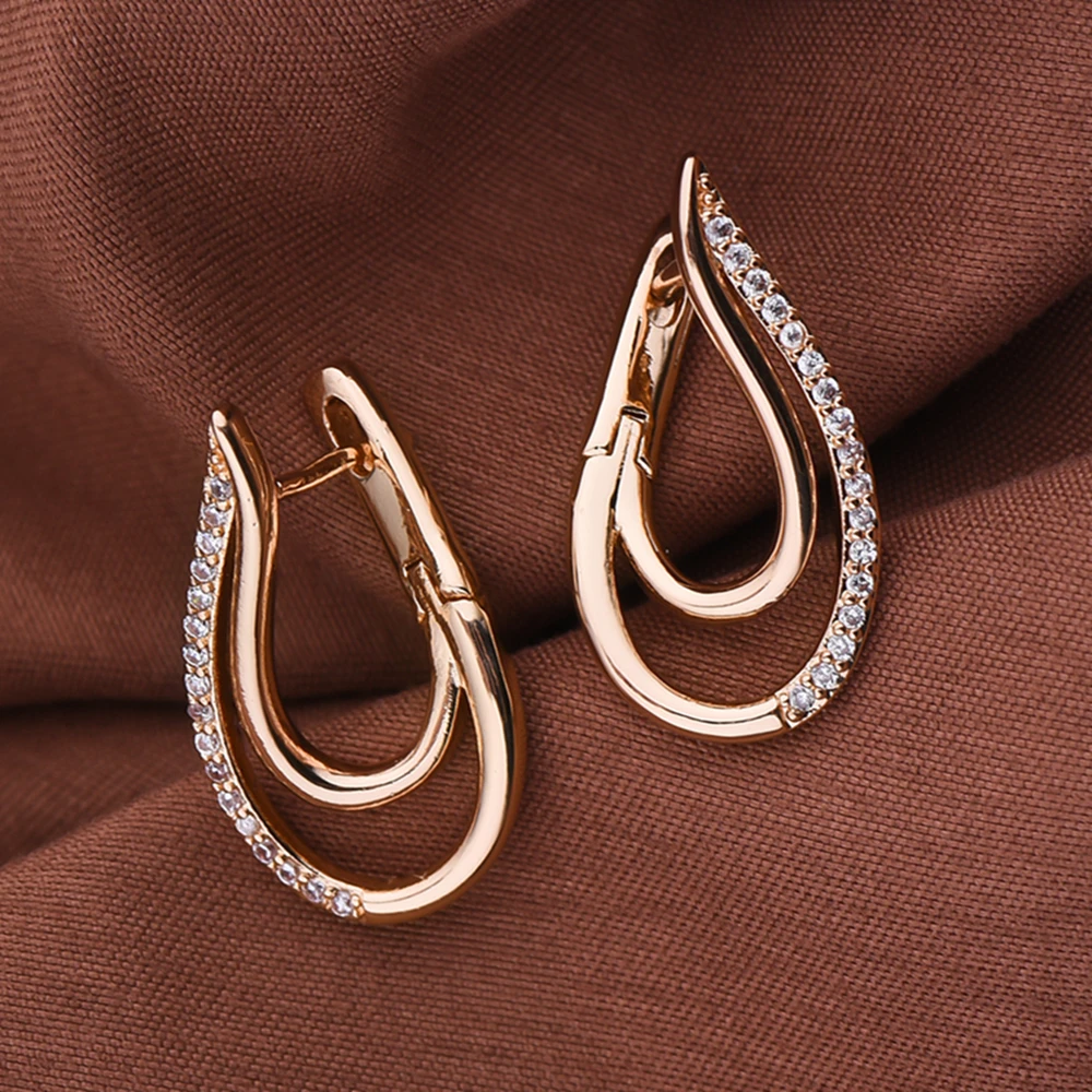 Catuni Simple French Elegant Stud Earrings Versatile Rose Gold Color Crystal Jewelry for Women Girls Wedding Banquet
Catuni Simple French Elegant Stud Earrings Versatile Rose Gold Color Crystal Jewelry for Women Girls Wedding Banquet