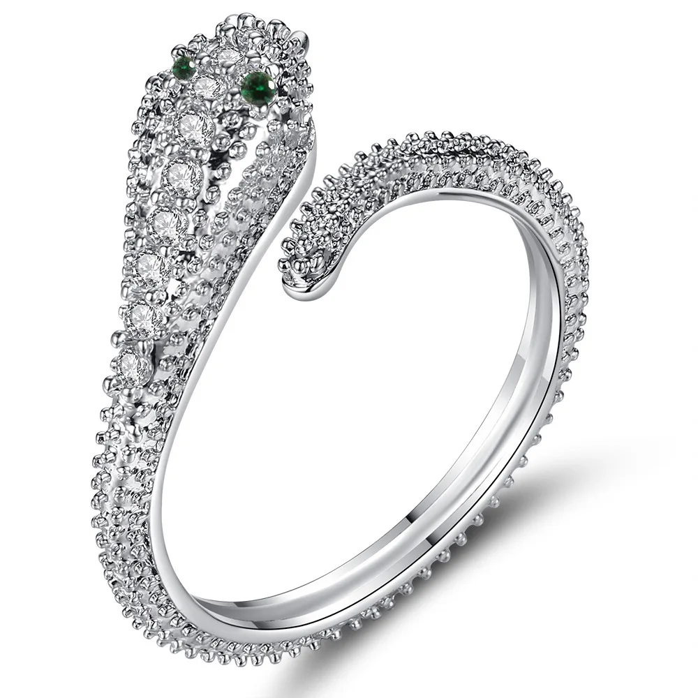 New Design Fashion Jewelry Adjustable Opening High-Grade Inlaid Zircon Snake Ring Luxury Shiny Cocktail Party Ring For Women
New Design Fashion Jewelry Adjustable Opening High-Grade Inlaid Zircon Snake Ring Luxury Shiny Cocktail Party Ring For Women