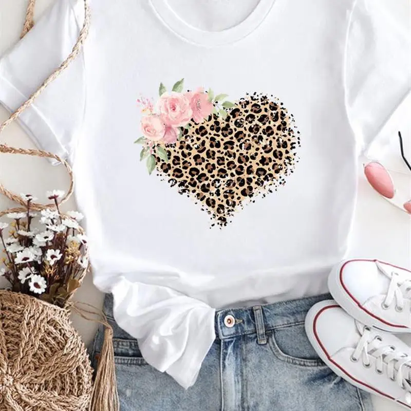 Unisex Print Summer Print T-shirt Leopard Love Heart Graphic T Shirt Flower Sweet Women Fashion Casual Clothing Short Sleeve
Unisex Print Summer Print T-shirt Leopard Love Heart Graphic T Shirt Flower Sweet Women Fashion Casual Clothing Short Sleeve