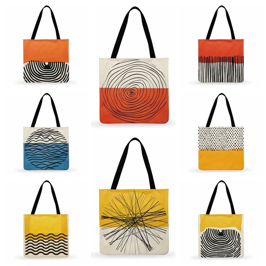 Ladies Bag Shoulder Foldable Shopping Bag Nordic Design Geometric Stripes Print Tote Bag For Women Casual Tote Outdoor Beach Bag
Ladies Bag Shoulder Foldable Shopping Bag Nordic Design Geometric Stripes Print Tote Bag For Women Casual Tote Outdoor Beach Bag