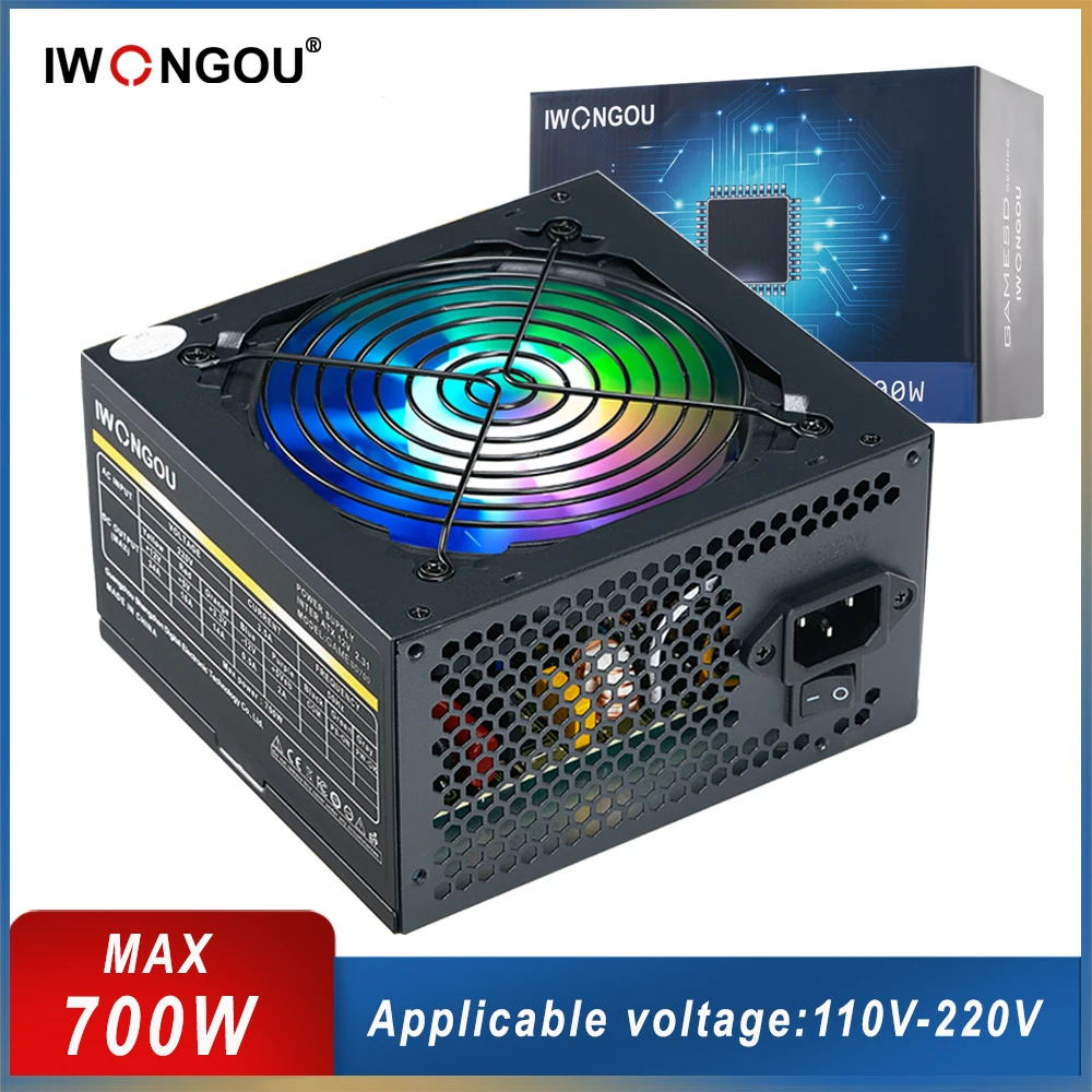 

IWONGOU Power Supply for Pc 500w Source Full Voltage Active PFC Pc Font 500 Watt Black Table GAMESD700 Atx Fonte 500w Pc Psu