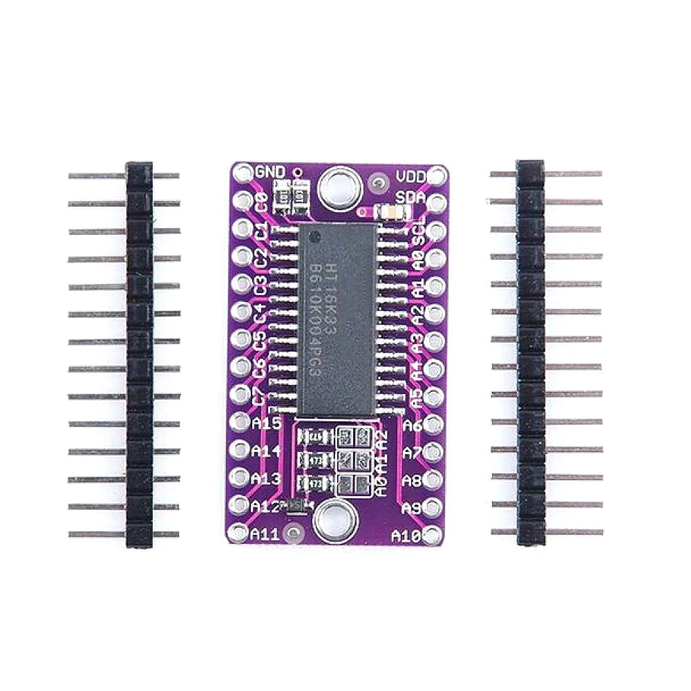 DC4.5-5.5V HT16K33 dot matrix LED digital tube control drive module development board purple/yellow
DC4.5-5.5V HT16K33 dot matrix LED digital tube control drive module development board purple/yellow