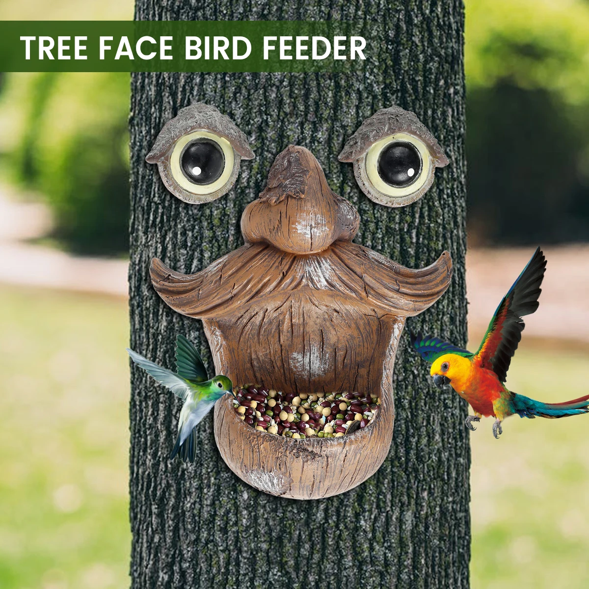 Creative Resin Bird Feeder 3D Face Statue Garden Decor Hanging Figurines Outdoor Resin Tree Ornament pet Bird Feeder for Garden
Creative Resin Bird Feeder 3D Face Statue Garden Decor Hanging Figurines Outdoor Resin Tree Ornament pet Bird Feeder for Garden