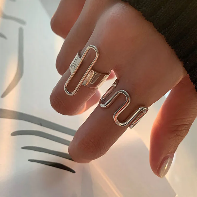 Minimalist Irregular Silver Hollow Rings for Women Men New Trendy Creative Vintage Geometric Handmade Party Engagement Jewelry
Minimalist Irregular Silver Hollow Rings for Women Men New Trendy Creative Vintage Geometric Handmade Party Engagement Jewelry