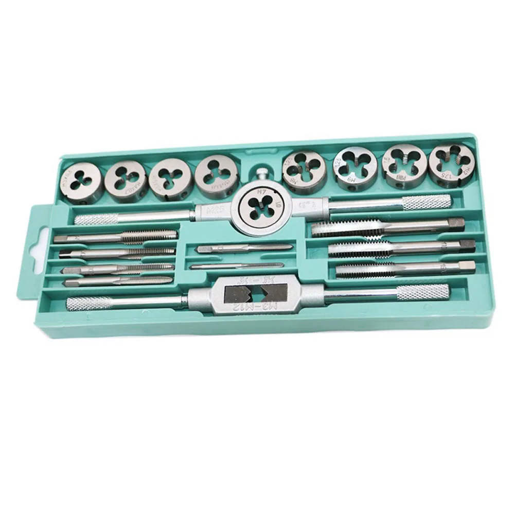 20pcs Hand Tools Metric Taps And Dies Set M3-M12 Screw Thread Tapping Wrench For Use On Vehicles Machinery Create Threads Tools
20pcs Hand Tools Metric Taps And Dies Set M3-M12 Screw Thread Tapping Wrench For Use On Vehicles Machinery Create Threads Tools