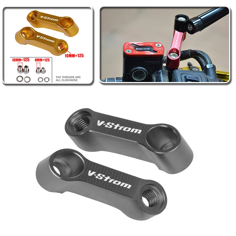 1 Pair Motorbike Rearview Mirror Risers Extenders Extension Adapters For V-Strom 250 650 1000 1050 vstrom v strom 650 xt
1 Pair Motorbike Rearview Mirror Risers Extenders Extension Adapters For V-Strom 250 650 1000 1050 vstrom v strom 650 xt