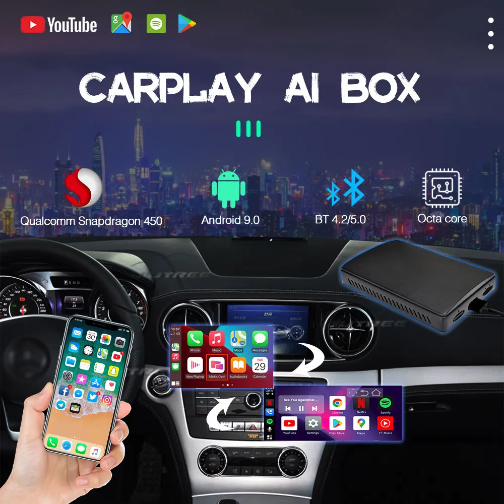 Android Беспроводной CarPlay AI Smart Box для Mercedes Benz SL Class R172 2017 2018 2019 2020 автомобильный радиоприемник Netflix Yotube
Android Беспроводной CarPlay AI Smart Box для Mercedes Benz SL Class R172 2017 2018 2019 2020 автомобильный радиоприемник Netflix Yotube