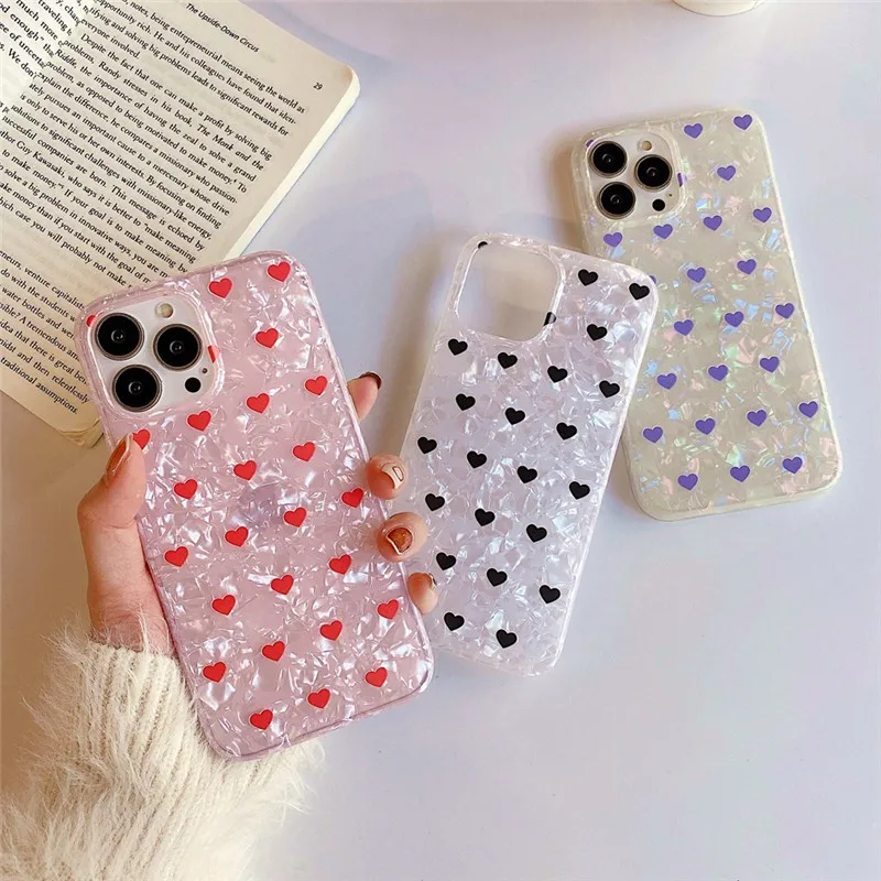 Fashion Cute Love Heart Shell Pattern Female Girl Soft Case For Iphone 11 12 13 Pro Max 7 8 Plus Xr X Xs Anti-drop Cover Fundas
Fashion Cute Love Heart Shell Pattern Female Girl Soft Case For Iphone 11 12 13 Pro Max 7 8 Plus Xr X Xs Anti-drop Cover Fundas