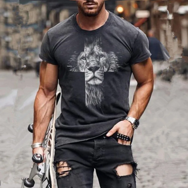 2022 summer cross-border digital printing 3DT Men's clothing color lion abstract painting printed T-shirt source manufacturer
2022 summer cross-border digital printing 3DT Men's clothing color lion abstract painting printed T-shirt source manufacturer