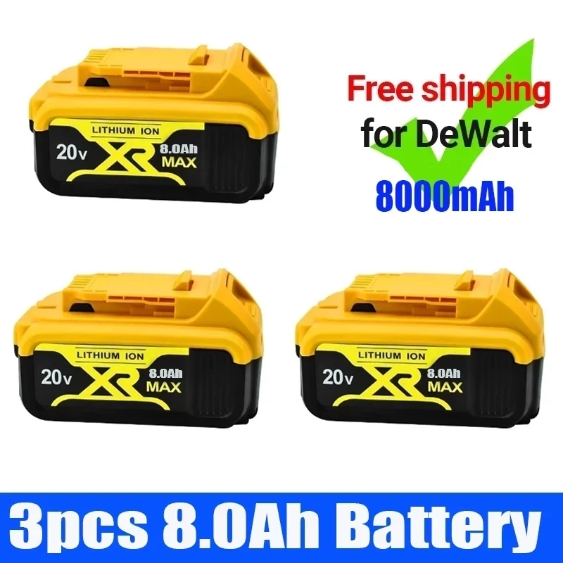 Replaceable Li-ion Battery DCB200 20V 8Ah Compatible for Dewalt 18 Volt MAX XR Power Tools 18650 Lithium Batteries
Replaceable Li-ion Battery DCB200 20V 8Ah Compatible for Dewalt 18 Volt MAX XR Power Tools 18650 Lithium Batteries