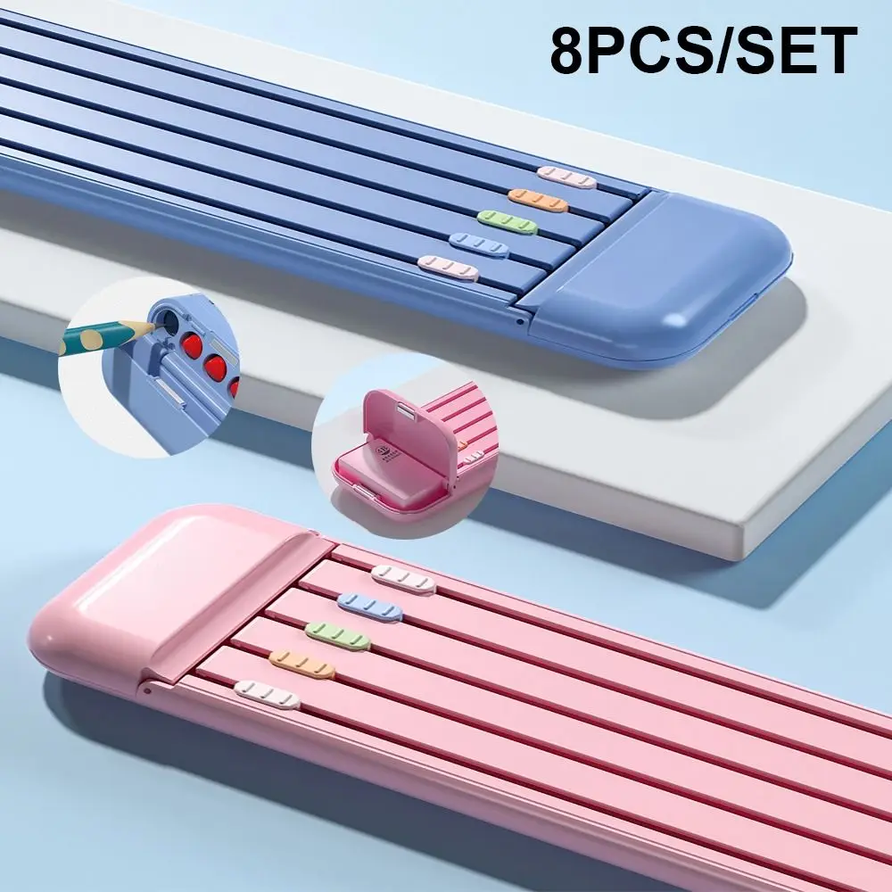 8pcs/set Eraser Holder Pen Box Creative School Supplies Stationery Writing Case Student Multifunctional Pencil Case Office
8pcs/set Eraser Holder Pen Box Creative School Supplies Stationery Writing Case Student Multifunctional Pencil Case Office