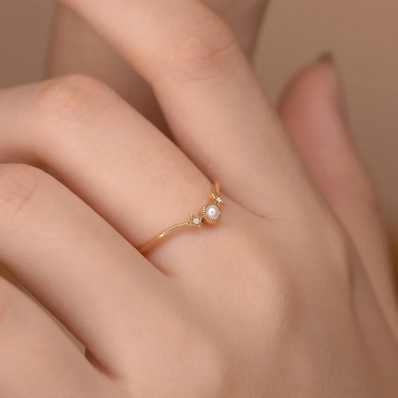 PANJBJ 925 Sterling Silver French Pearl Four Pointed Star Open Personality Flash Diamond Gold Ring
PANJBJ 925 Sterling Silver French Pearl Four Pointed Star Open Personality Flash Diamond Gold Ring