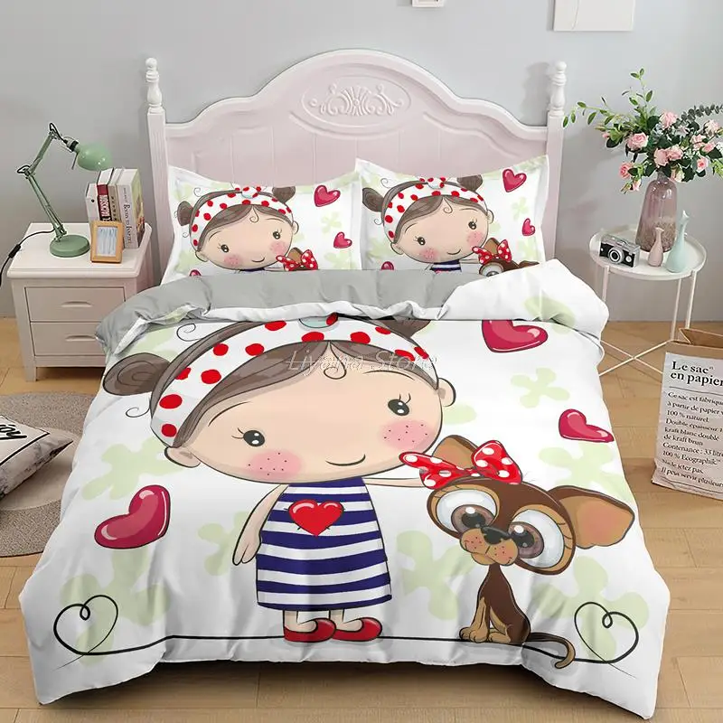 Lovely Girl Cartoon Bedding Set Single Queen King Duvet Cover Sets Comforter Covers With Pillowcase 2/3pcs Bedclothes Dropship 
Lovely Girl Cartoon Bedding Set Single Queen King Duvet Cover Sets Comforter Covers With Pillowcase 2/3pcs Bedclothes Dropship