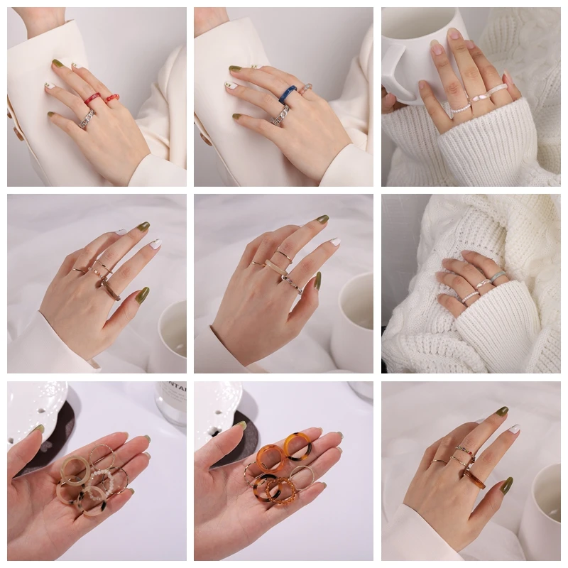 Acrylic Set Ring Light Color System Resin Stainless Steel Pearl Beaded Elastic Rings Sweet Anniversary Jewelry For Women Gifts
Acrylic Set Ring Light Color System Resin Stainless Steel Pearl Beaded Elastic Rings Sweet Anniversary Jewelry For Women Gifts
