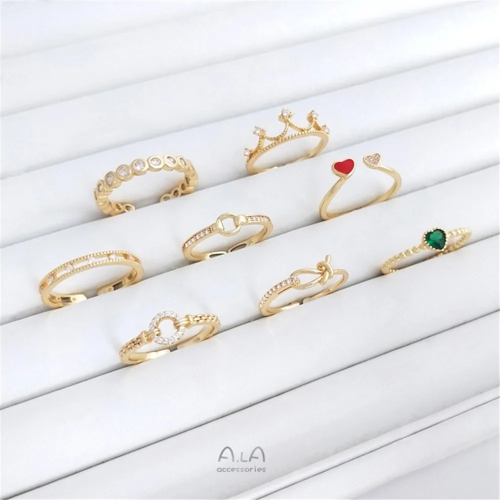 Plated 14K Gold Filled Set zircon crown love ring end ring light luxury ins tide opening ring 
Plated 14K Gold Filled Set zircon crown love ring end ring light luxury ins tide opening ring