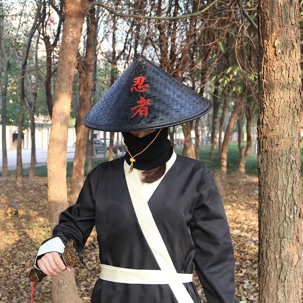 

Шапки Shaolin Kung Fu, черные мужские шапки рыбака, туристические шляпы от дождя, бамбуковые шапки из ротанга, шапки ниндзя, головные уборы