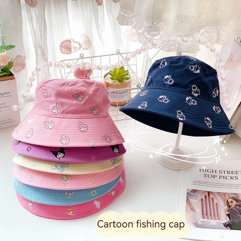 New Sanrio Hello Kitty Kuromi My Meldoy Cute Cartoon Fisherman'S Cap Waterproof Sun Protection Wind Blocking Casual Sun Hat 
New Sanrio Hello Kitty Kuromi My Meldoy Cute Cartoon Fisherman'S Cap Waterproof Sun Protection Wind Blocking Casual Sun Hat