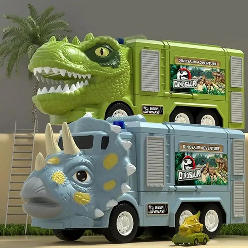 

Грузовики для 3-летних мальчиков страшный динозавр автомобиль с подсветкой безопасный строительный грузовик трек игровой набор коллекционный грузовик игрушка для детей