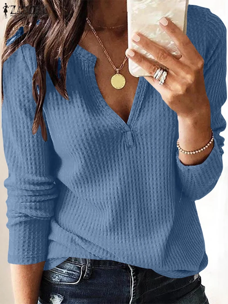 Solid Women's Blouse Long Sleeve Tunic V-Neck Casual Oversized ZANZEA Spring Korean Fashion Chemise Work Loose Holiday Tops 2022
Solid Women's Blouse Long Sleeve Tunic V-Neck Casual Oversized ZANZEA Spring Korean Fashion Chemise Work Loose Holiday Tops 2022