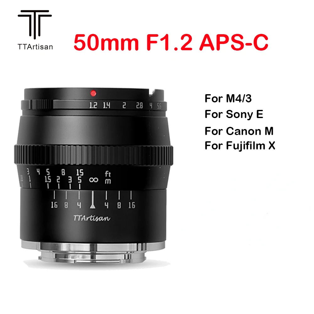 TTArtisan 50 мм F1.2 фотообъектив с ручной фокусировкой для SONY E FUJI X Canon M Panasonic Olympus M43 черный
TTArtisan 50 мм F1.2 фотообъектив с ручной фокусировкой для SONY E FUJI X Canon M Panasonic Olympus M43 черный
