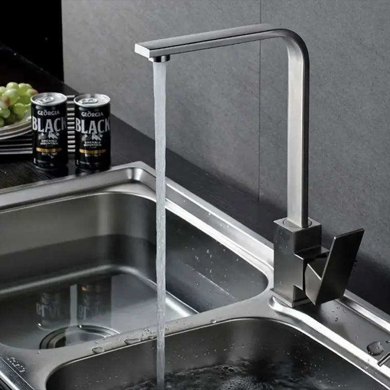 304 stainless steel kitchen faucet hot and cold faucet washbasin sink wiredrawing square rotating faucet
304 stainless steel kitchen faucet hot and cold faucet washbasin sink wiredrawing square rotating faucet