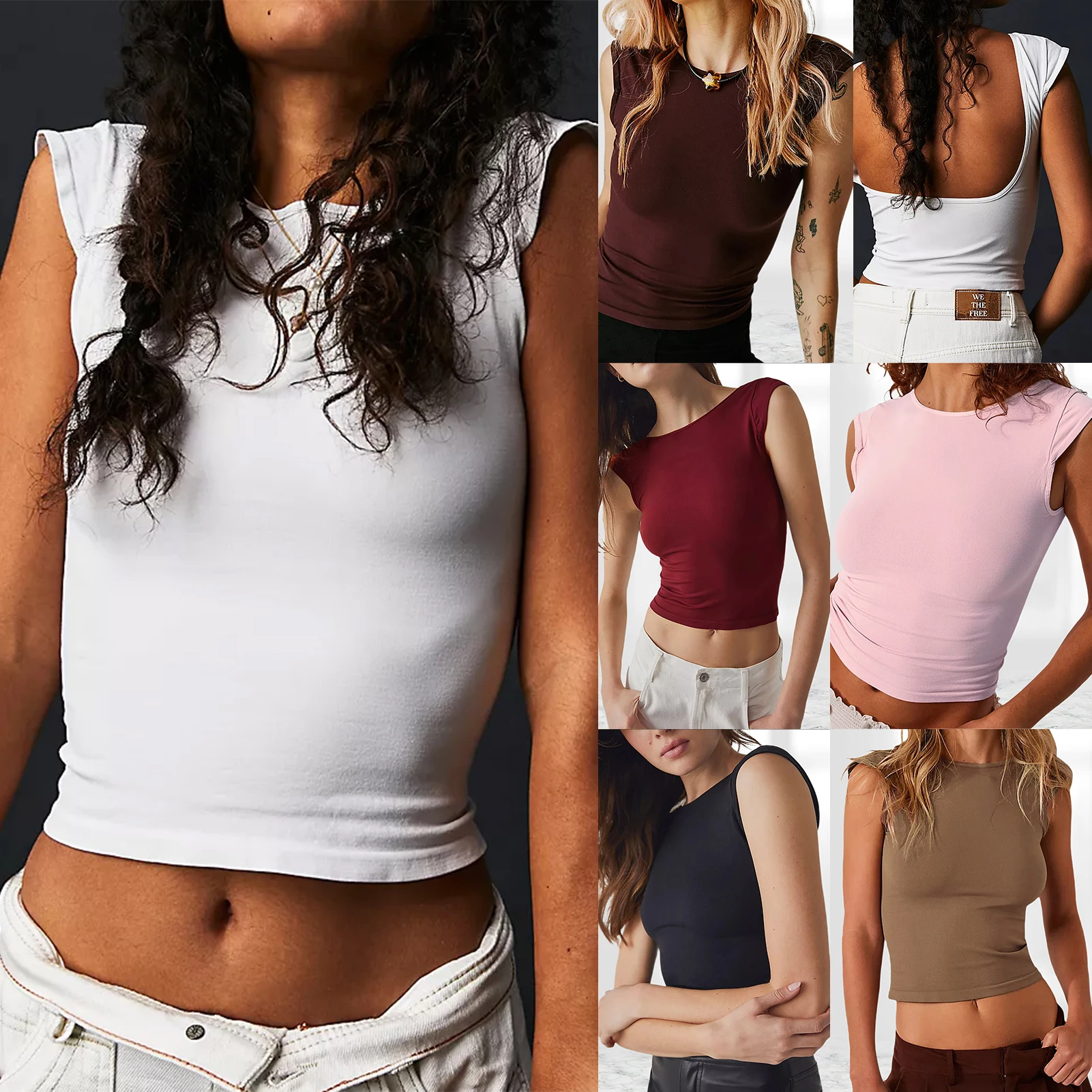 Crew Neck Short Sleeve Crop Top Ladies Summer T Shirt Solid Color Blouse Women Bodycon Pullover Backless Casual Slim Fit Outfits
Crew Neck Short Sleeve Crop Top Ladies Summer T Shirt Solid Color Blouse Women Bodycon Pullover Backless Casual Slim Fit Outfits