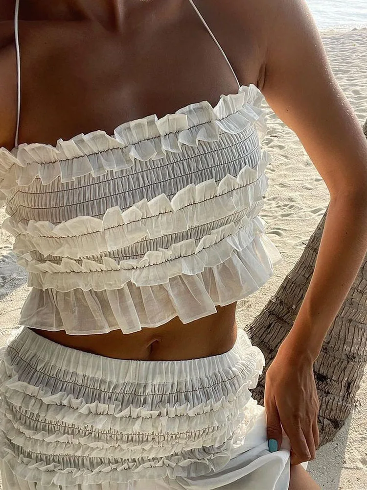 Elegant Beach 2 Piece Suits Holiday Outfits Women Lady Sexy Backless Sleeveless Shirt Crop Top + High Waist Split Skirts Suits
Elegant Beach 2 Piece Suits Holiday Outfits Women Lady Sexy Backless Sleeveless Shirt Crop Top + High Waist Split Skirts Suits