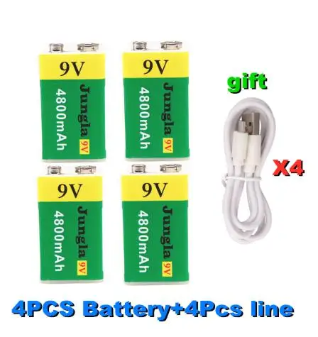 

High Capacity USB Battery 9V 4800mAh Li-ion Rechargeable Battery USB Lithium Battery For Toy Remote Control Dropshipping