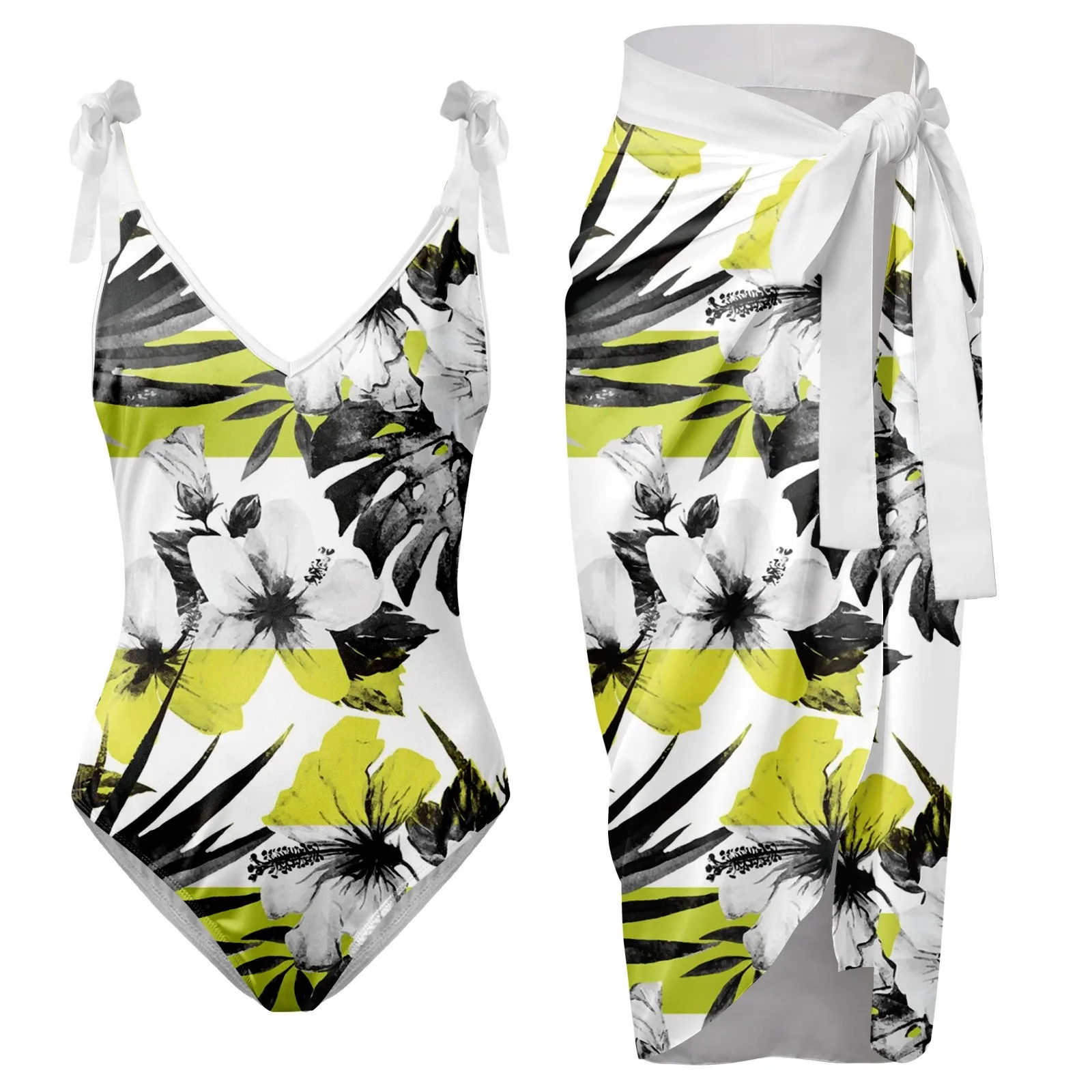 Womens V Neck Flower Printed Swimsuit Apron Skirt Bikini Sets Black Bikini Top Thong Bikini
Womens V Neck Flower Printed Swimsuit Apron Skirt Bikini Sets Black Bikini Top Thong Bikini