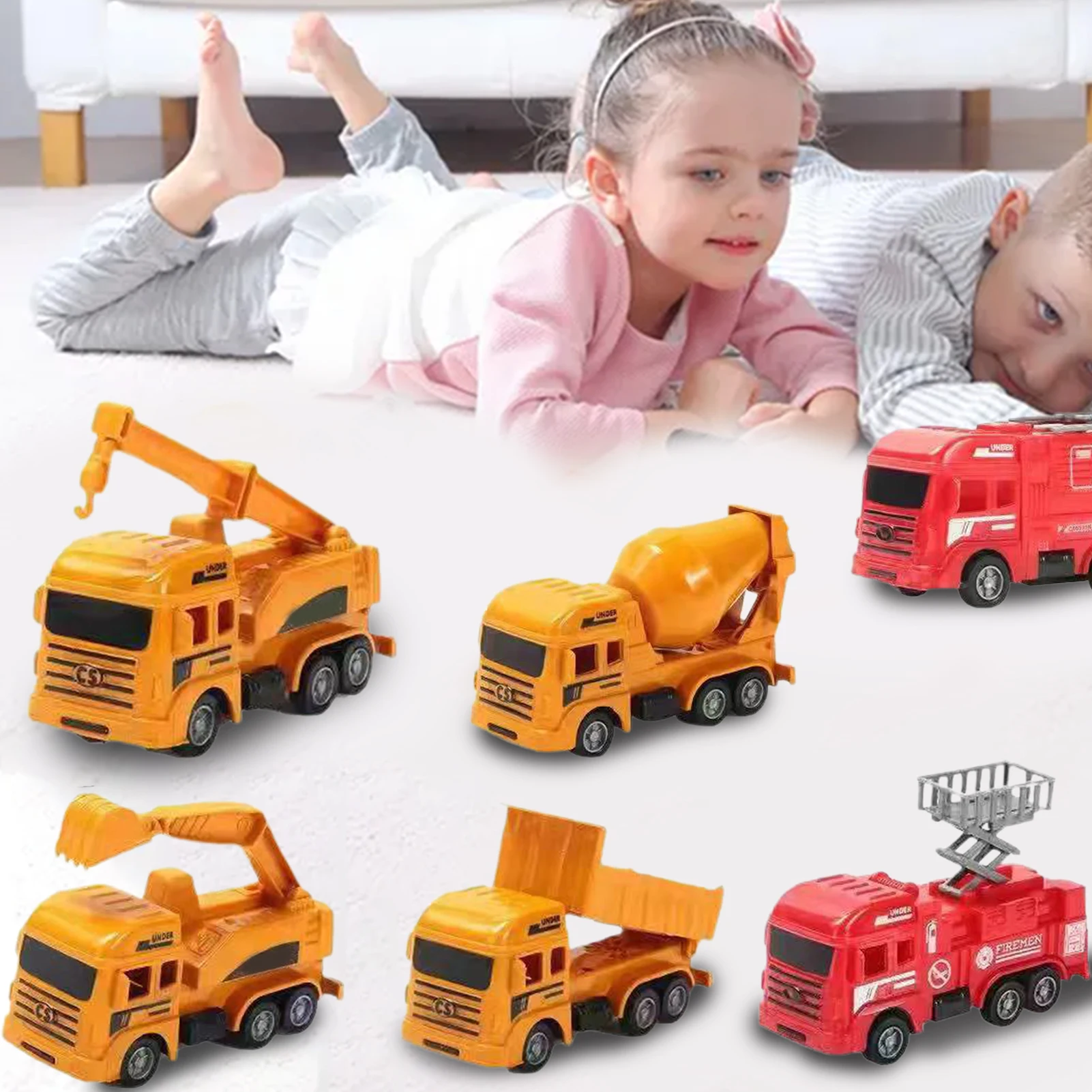 1 Set Large Engineering Vehicle Toys Gift Box Play Simulation Construction Fire Engine Models Pull Back for Kids with Sign Theme
1 Set Large Engineering Vehicle Toys Gift Box Play Simulation Construction Fire Engine Models Pull Back for Kids with Sign Theme