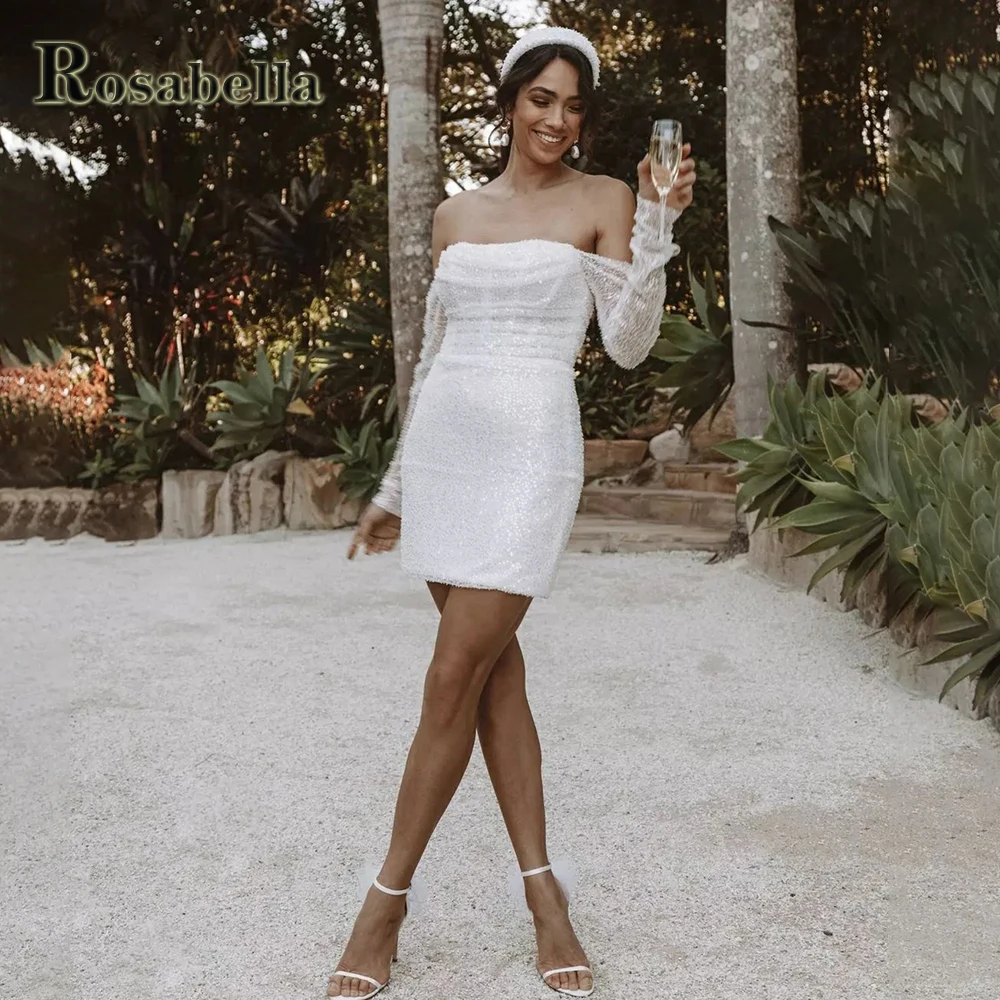 ROSABELLA Modern Sequin Short Wedding Dresses For Women Appliques Vestidos De Novia Brautmode Personised Plus
ROSABELLA Modern Sequin Short Wedding Dresses For Women Appliques Vestidos De Novia Brautmode Personised Plus
