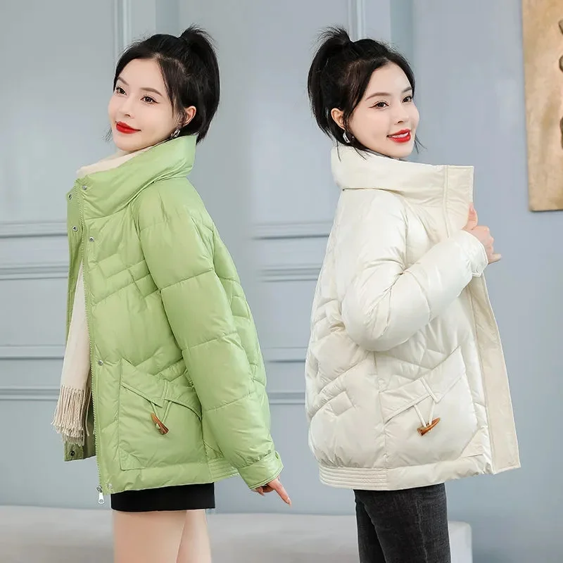 2022 New Women Parkas Long Sleeves Winter Jacket Glossy Down Cotton Jacket Warm Parka Female Casual Student Coat Outwear
2022 New Women Parkas Long Sleeves Winter Jacket Glossy Down Cotton Jacket Warm Parka Female Casual Student Coat Outwear