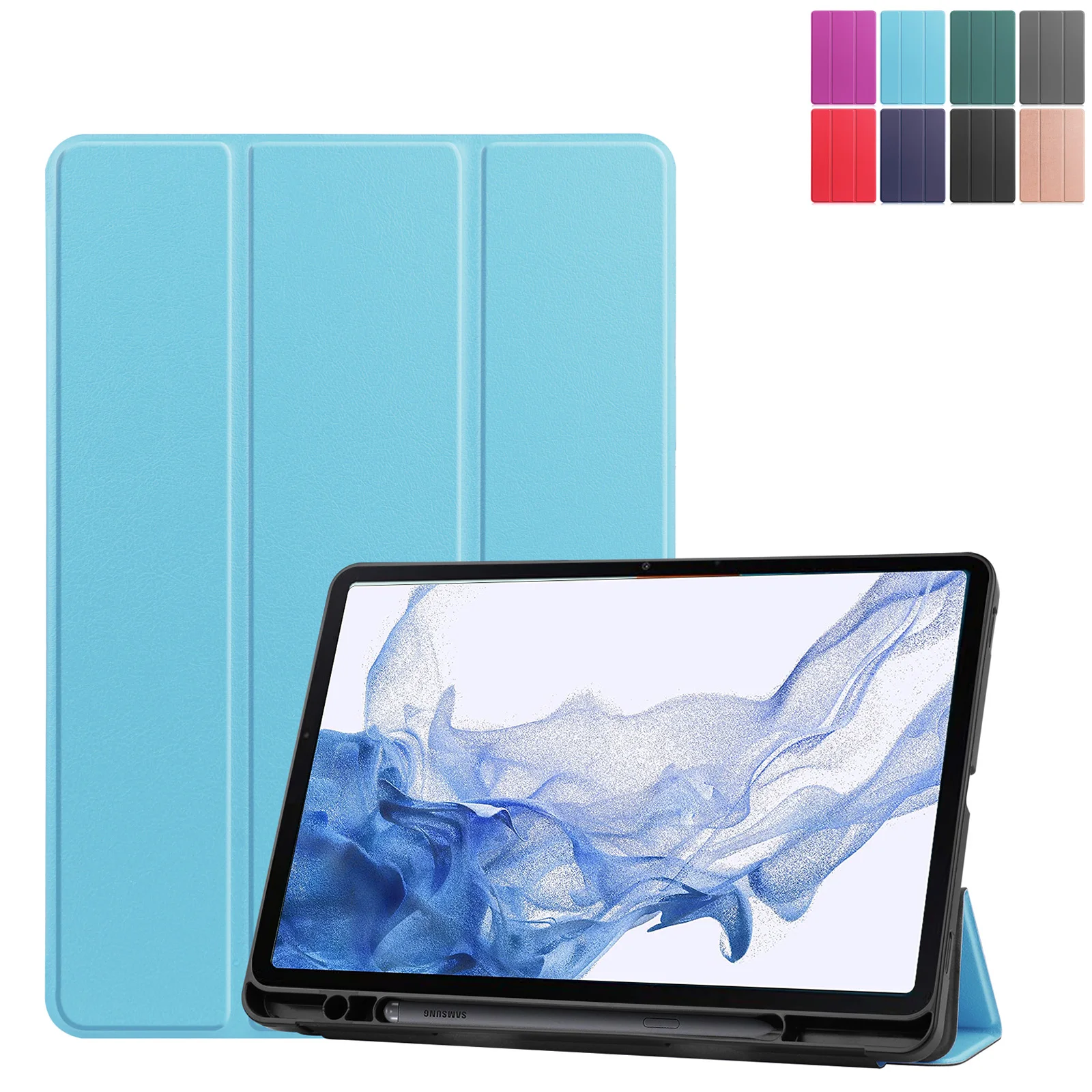 for Samsung Galaxy Tab S8 SM-X700 SM-X706 Smart Cover Tab S7 SM-T870 PU Leather Stand Case Tri-fold TPU Tablet Shell Auto Wake
for Samsung Galaxy Tab S8 SM-X700 SM-X706 Smart Cover Tab S7 SM-T870 PU Leather Stand Case Tri-fold TPU Tablet Shell Auto Wake