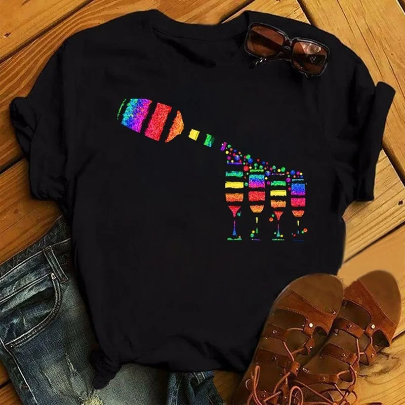 Colorful Wine Goblet Print Women T Shirt Short Sleeve O Neck Loose Women Tshirt Ladies Tee Shirt Tops Clothes Camisetas Mujer
Colorful Wine Goblet Print Women T Shirt Short Sleeve O Neck Loose Women Tshirt Ladies Tee Shirt Tops Clothes Camisetas Mujer