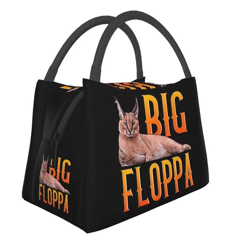 

Big Floppa Meme Cute Caracal Cat Insulated Lunch Bag for Women Portable Cooler Thermal Bento Box Work Picnic
