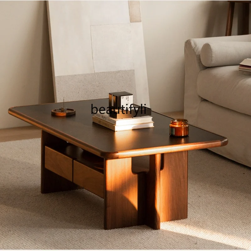 yj Black Walnut Wooden Tea Table Living Room Solid Wood Stone Plate Coffee Table Simple Storage Small Tea Table
yj Black Walnut Wooden Tea Table Living Room Solid Wood Stone Plate Coffee Table Simple Storage Small Tea Table