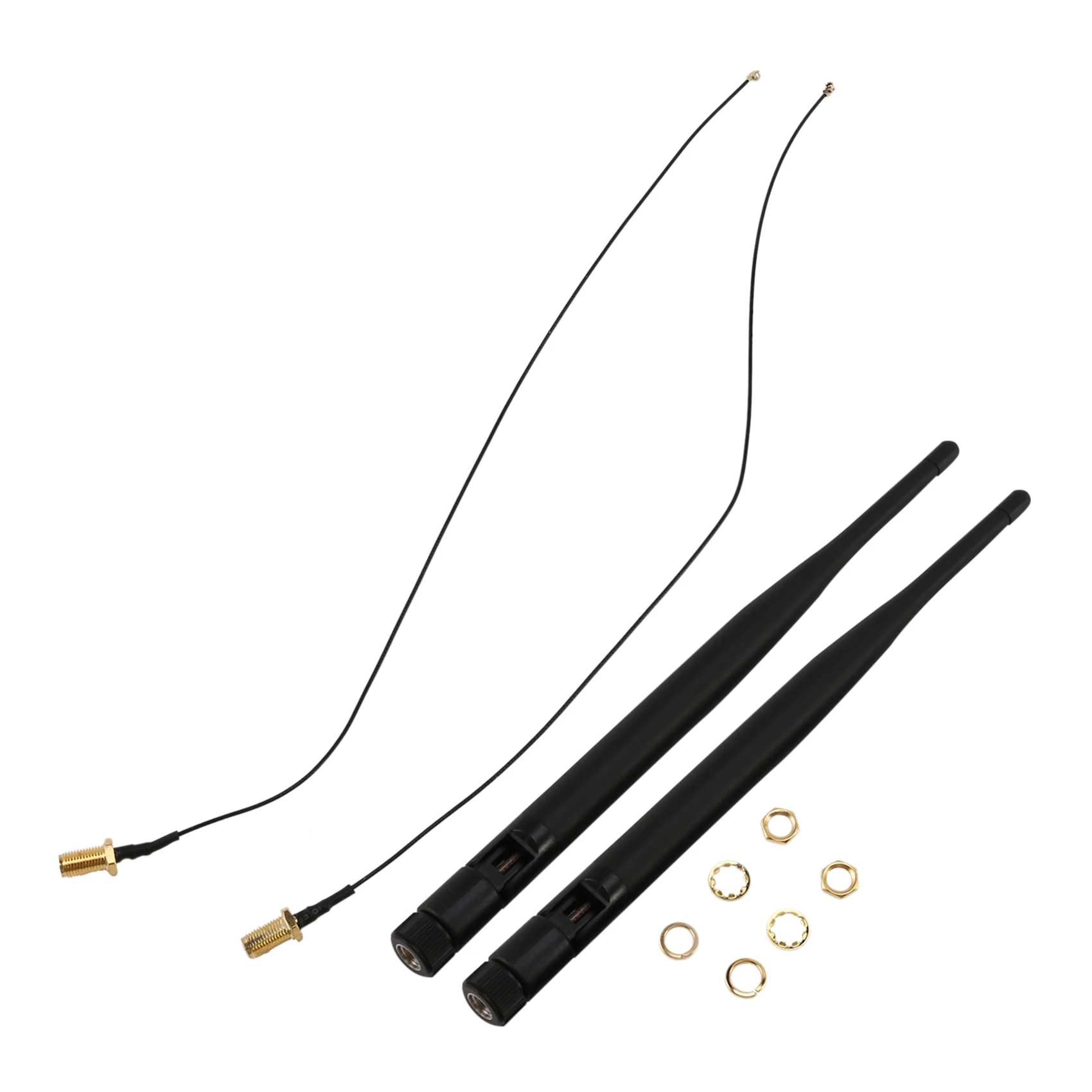 2 x 6dBi 2.4GHz 5GHz Dual Band WiFi RP-SMA Antenna + 2 x 35cm U.fl / IPEX Cable
2 x 6dBi 2.4GHz 5GHz Dual Band WiFi RP-SMA Antenna + 2 x 35cm U.fl / IPEX Cable