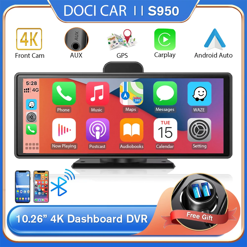 10.26 Inch 4G Dash Cam Android 10.0 4+64G 8 Core 5G WiFi Carplay & Android Auto Car DVR GPS FM 24h Parking Monitor DVRs Recorder
10.26 Inch 4G Dash Cam Android 10.0 4+64G 8 Core 5G WiFi Carplay & Android Auto Car DVR GPS FM 24h Parking Monitor DVRs Recorder