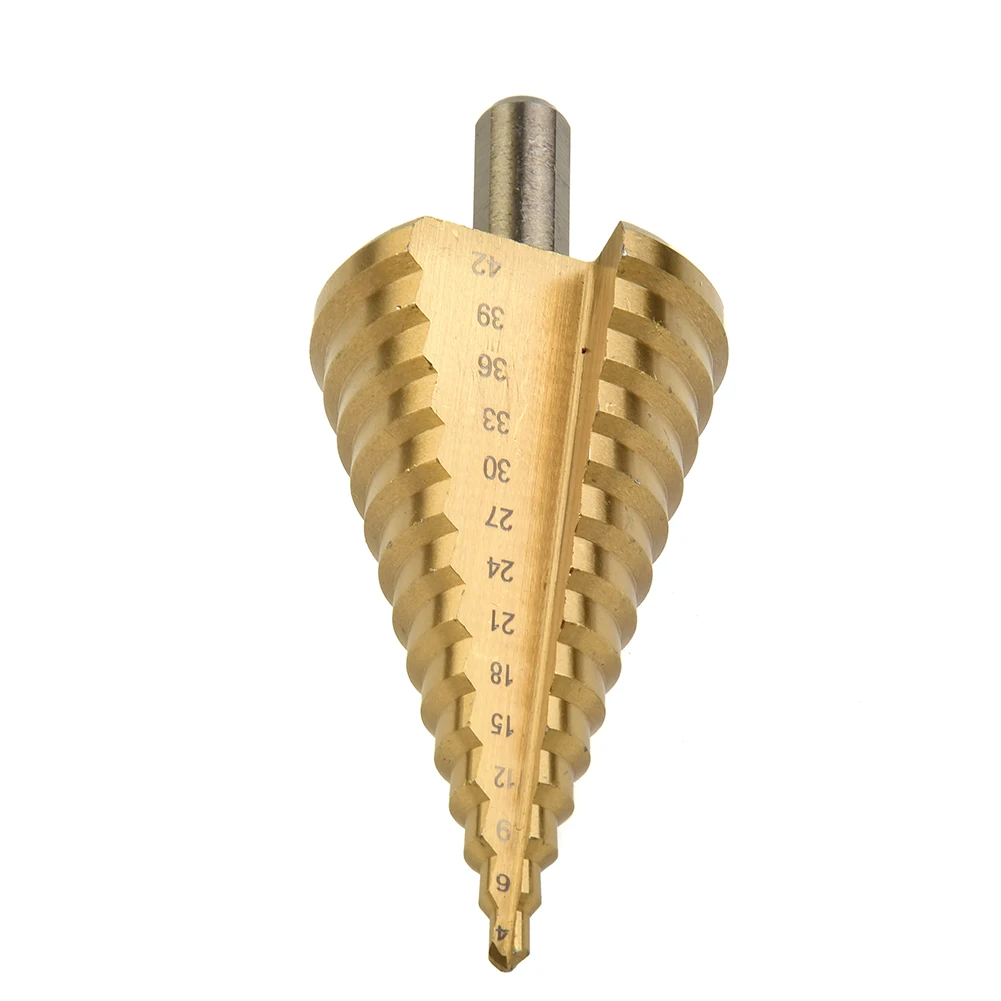 1PC Step Drill Bit HSS Steel Titanium Cone Bit Hole Metal Cutter Drilling Tool 4-42mm For Drilling Holes Drill Bit Tools
1PC Step Drill Bit HSS Steel Titanium Cone Bit Hole Metal Cutter Drilling Tool 4-42mm For Drilling Holes Drill Bit Tools