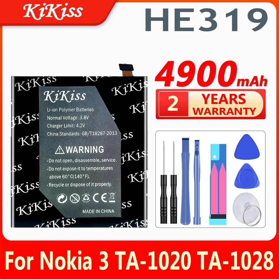 Original Kikiss HE319 Battery For Nokia 3 TA-1020 1028 1032 1038 Mobile Phone Batteries Replacement HE 319 For Nokia3 Backup
Original Kikiss HE319 Battery For Nokia 3 TA-1020 1028 1032 1038 Mobile Phone Batteries Replacement HE 319 For Nokia3 Backup
