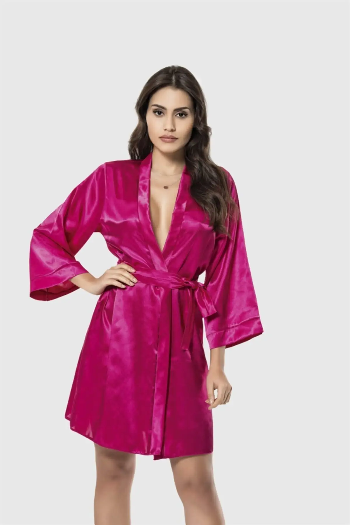 Cherry Short satin negligee Dressing Gown
Cherry Short satin negligee Dressing Gown