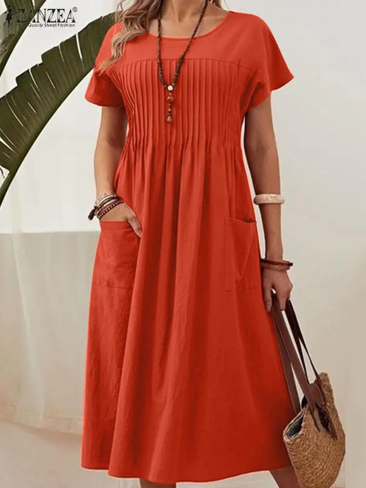 ZANZEA Summer Fashion Solid Color Sundress Woman Casual Party Dress Female Short Sleeve O-Neck Robe OL Work Vestidos Oversized
ZANZEA Summer Fashion Solid Color Sundress Woman Casual Party Dress Female Short Sleeve O-Neck Robe OL Work Vestidos Oversized