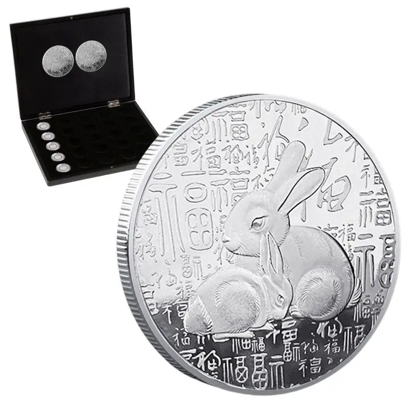 Collectible Coins Lucky Commemorative Coin Zodiac Rabbit Clear Printed Rabbit Lucky Souvenir Coin For New Year Gift
Collectible Coins Lucky Commemorative Coin Zodiac Rabbit Clear Printed Rabbit Lucky Souvenir Coin For New Year Gift