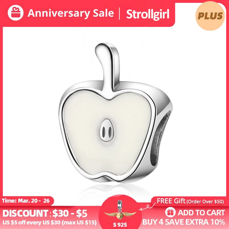 Fine New 925 Sterling Silver Cute Apple Beads with White Enamel Charm Fit European Bracelet for Women Fashion Jewelry Gift
Fine New 925 Sterling Silver Cute Apple Beads with White Enamel Charm Fit European Bracelet for Women Fashion Jewelry Gift