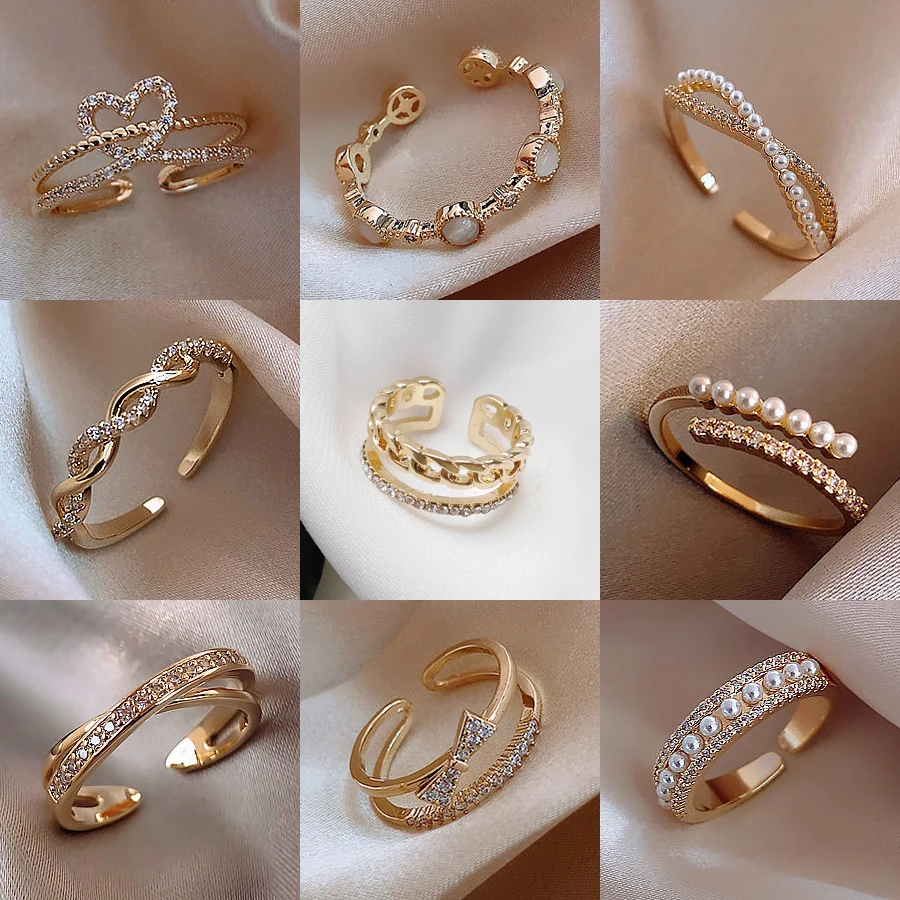 Luxury Gold Color Pearl Zircon Rings for Woman 2022Vintage Sexy Open Ring Party Joint Ring Fashion Elegant Jewelry Gifts
Luxury Gold Color Pearl Zircon Rings for Woman 2022Vintage Sexy Open Ring Party Joint Ring Fashion Elegant Jewelry Gifts