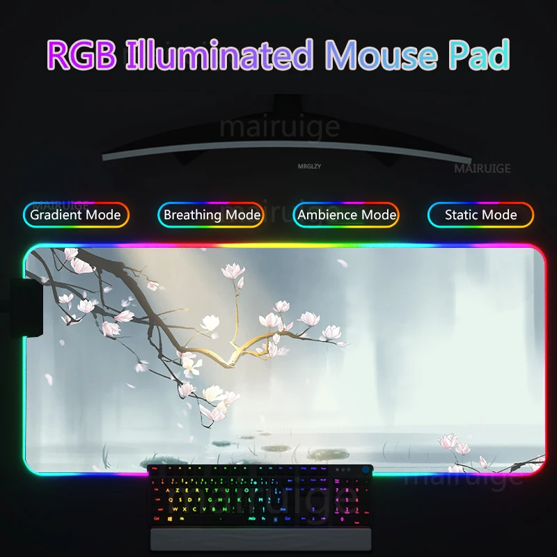 RGB светодиодный коврик для мыши с подсветкой, XXL, игровые аксессуары, настольные коврики, коврик для мыши Сакура, акварельный стиль, большой коврик для клавиатуры и мыши
RGB светодиодный коврик для мыши с подсветкой, XXL, игровые аксессуары, настольные коврики, коврик для мыши Сакура, акварельный стиль, большой коврик для клавиатуры и мыши