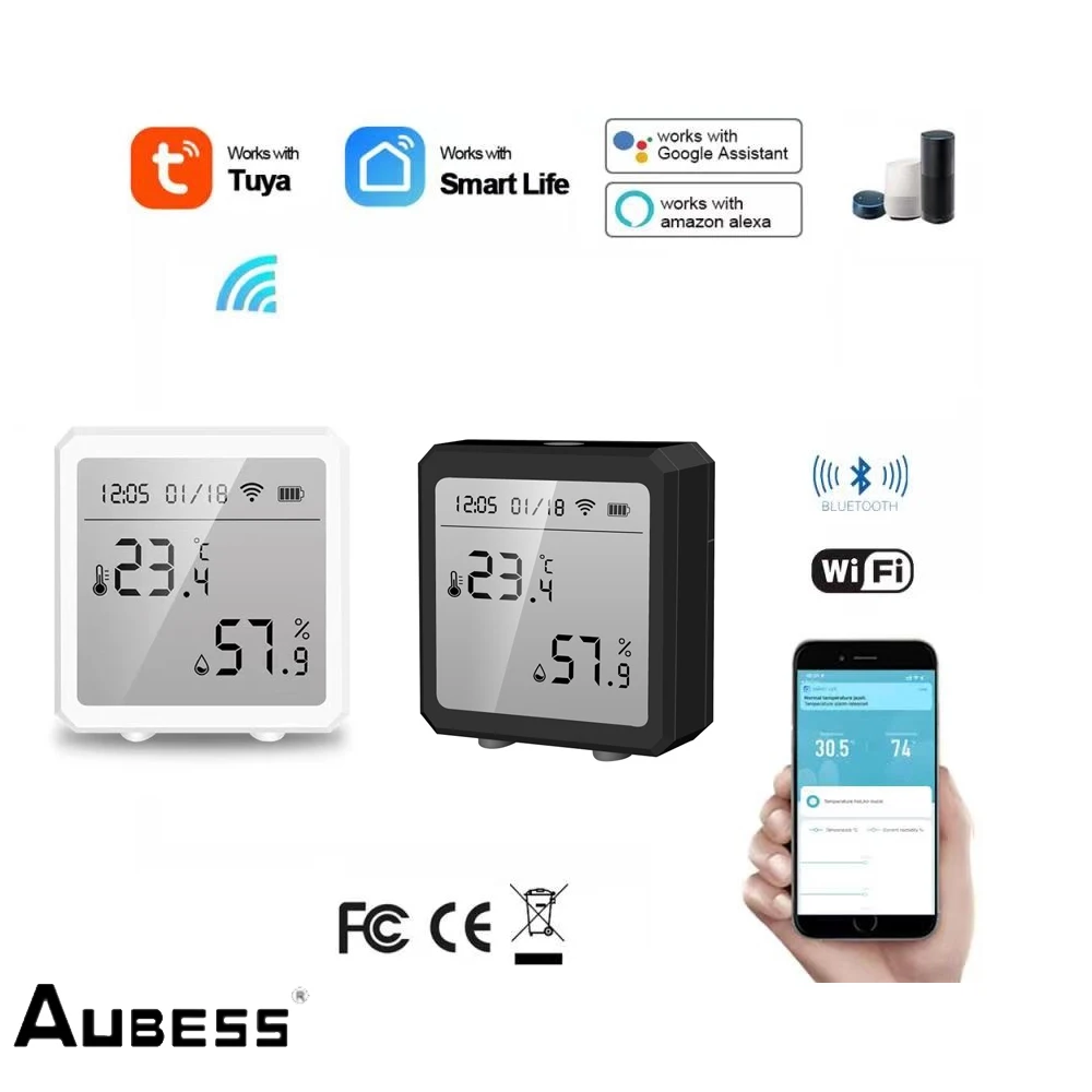 Tuya WIFI Bluetooth-compatible Temperature Humidity Sensor Indoor Hygrometer Detector Smart Life APP Support Alexa Google Home
Tuya WIFI Bluetooth-compatible Temperature Humidity Sensor Indoor Hygrometer Detector Smart Life APP Support Alexa Google Home
