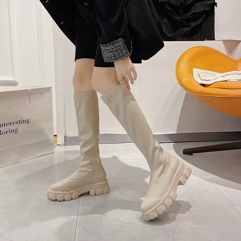 Women Autumn Platform Mid-calf Boots Ladies Pop Fashion Boots Solid Shoes Female Original Spring Thick Bottom FLat Boots
Women Autumn Platform Mid-calf Boots Ladies Pop Fashion Boots Solid Shoes Female Original Spring Thick Bottom FLat Boots