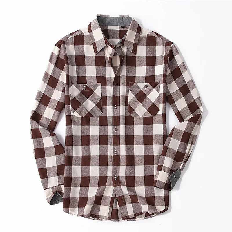 New Fashion Flannel Plaid Shirts For Men Long Sleeve Double Pockets Shirt Button Down Camping Tops
New Fashion Flannel Plaid Shirts For Men Long Sleeve Double Pockets Shirt Button Down Camping Tops