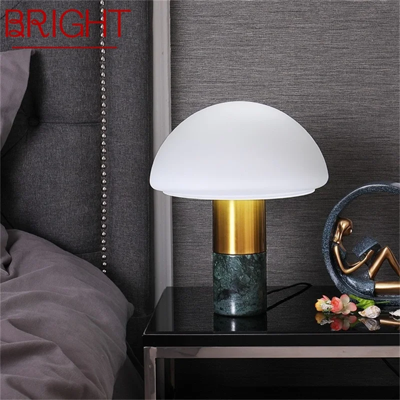 BRIGHT Nordic Table Lamp Contemporary Fashion Marble Mushroom Simple Desk Light for Home Living Room Bedroom Hotel Decor
BRIGHT Nordic Table Lamp Contemporary Fashion Marble Mushroom Simple Desk Light for Home Living Room Bedroom Hotel Decor